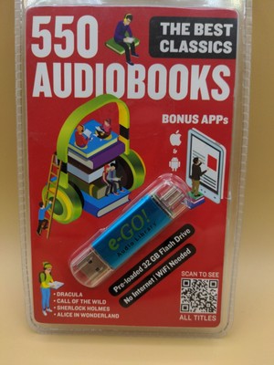 e-GO! 550 Audiobooks The Best Classics 32GB Flash Drive New In Package