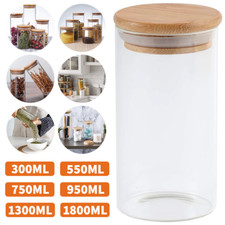 Vorratsgläser Luftdicht Glas Vorratsdosen Borosilikatglas mit Bambus Deckel