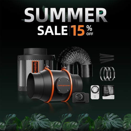 Spider Farmer 6" 402CFM Inline Fan Kit w/ Air Carbon Filter for Grow Tent Kits