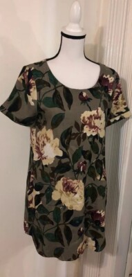 Floryday Floral A Line Shift Size Small, Crew Neck Short