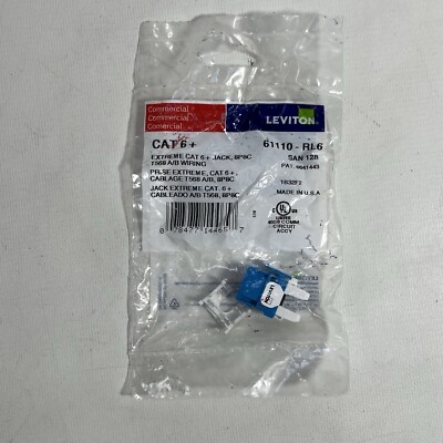 Leviton 61110-RL6 eXtreme Cat 6 QuickPort Jack, Blue A/B Wiring - 10 PACK - New