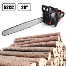 62cc Gas Chainsaw 20" Bar Gasoline Powered Chain Saw 2 Cycle Engine Cutting EP