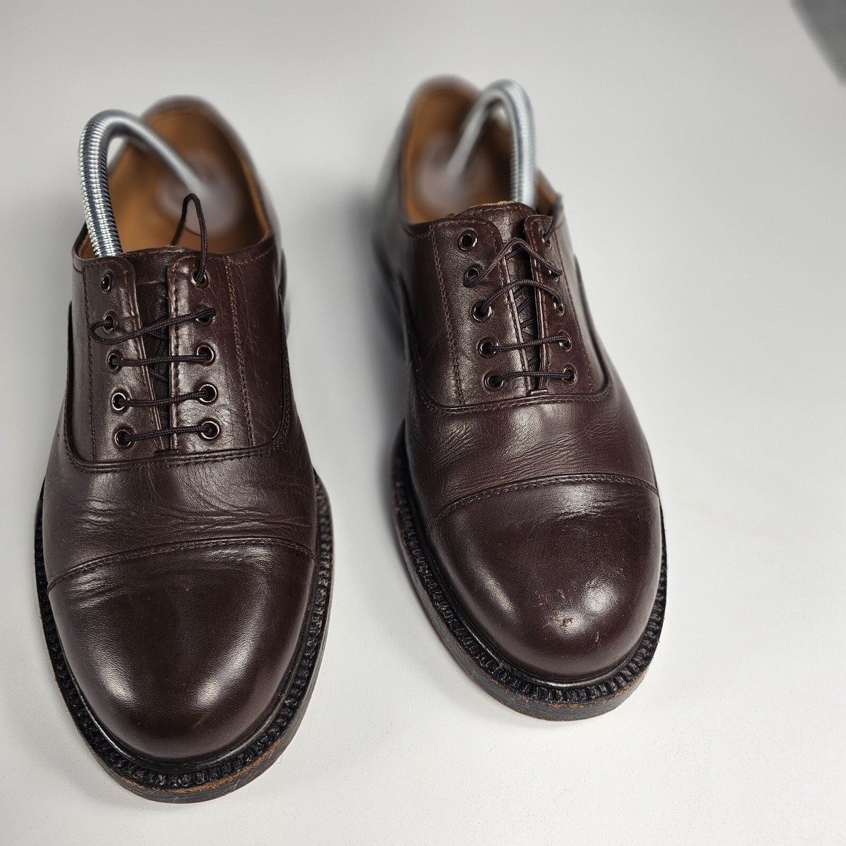 Men'sBrown Round Toe Italian Leather Dress Oxfords Derby Formal