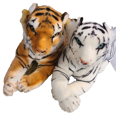 VTG Shalom Toy Co 20” White Orange Bengal Tiger Plush Jungle