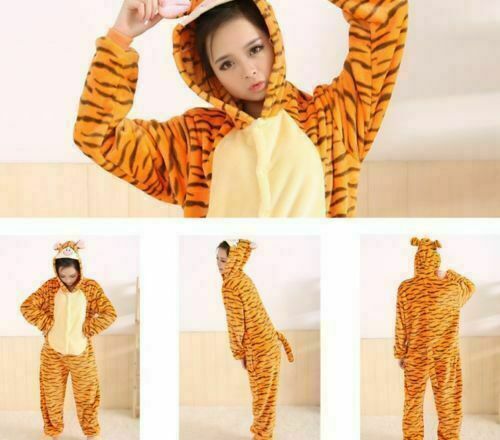Unisex Adult Tiger Onesie22 Pajamas Kigurumi Cosplay Costume Animal Sleepwear - Picture 1 of 7