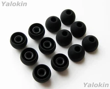 12pcs Large Black Eartips for Audio-Technica Earphones -Soft Replacement Earbuds