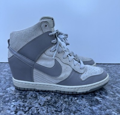 Nike Dunk Sky Hi Women's US Size 7 (528899-005) Gray Hidden Wedge Heel Shoes
