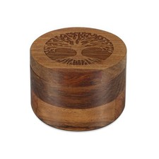 Small Wood Urn for Human  Pet Ashes Tree of Life Memorial Keepsake, Eco-Frie...