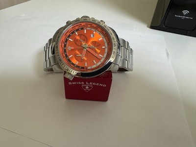 Swiss Legend 10013 World Timer Collection Chronograph Orange dial