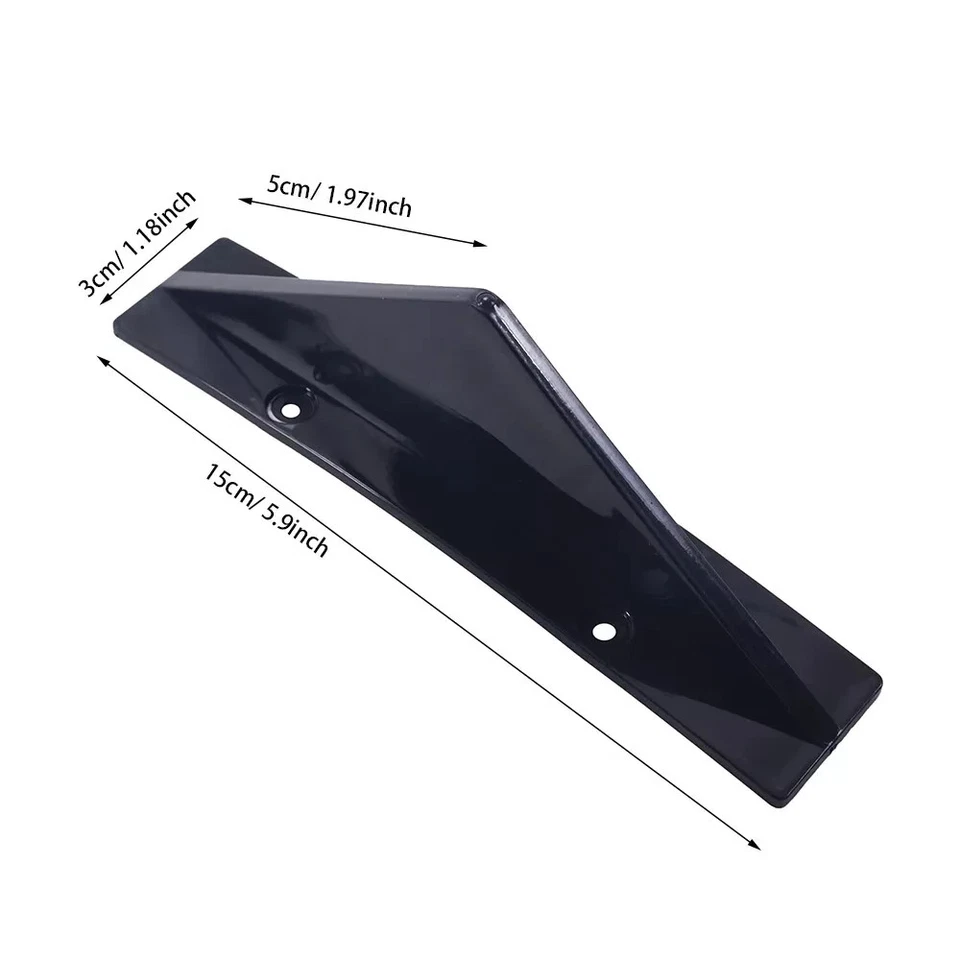 4 PCS Universal Rear Bumper Diffuser Shark Fin Spoiler Lip Splitter Glossy Black - Image 3 of 3