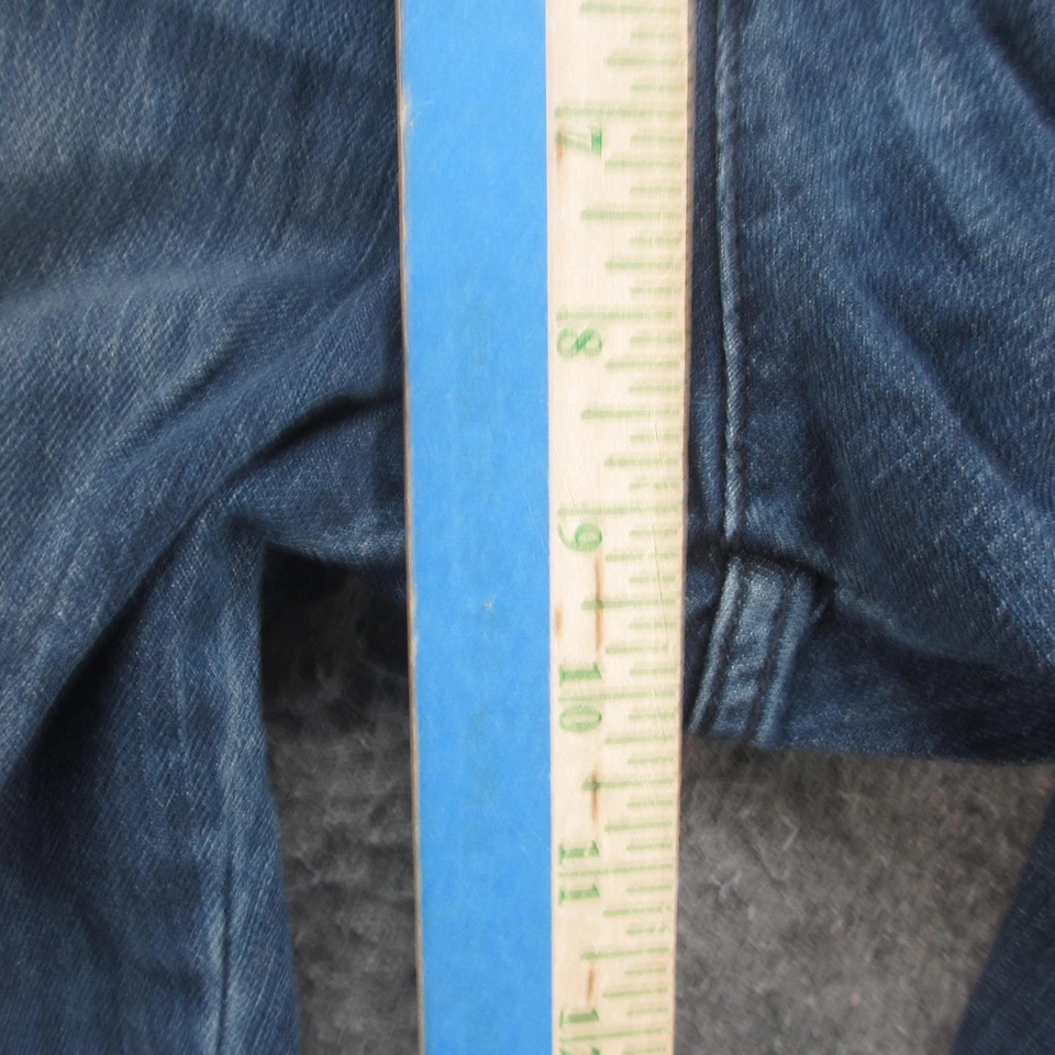 ELLE Jeans Womens 10 Blue Mid Rise Skinny Floral Embroidered Stretch Denim Pants - Image 4 of 4