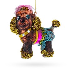 Sophisticated Poodle Blown Glass Ornament