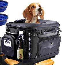NWOT GoldFire Motorcycle Carrier Portable Dog Cat Pet Travel Bag & 2 Bowls - S1