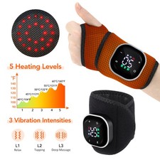 Cordless Hand Wrist Massager Pain Relief with 5 Heat Levels  3 Vibration Modes