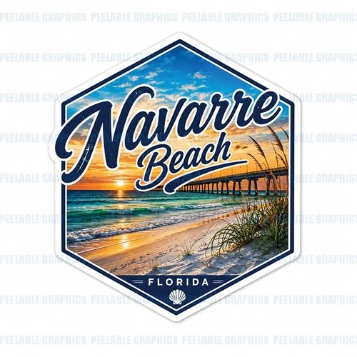 Navarre Beach Florida FL State Vinyl Decal Sticker Travel Luggage Souvenir B