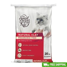 Unscented Non-Clumping Natural Clay Cat Litter Odor Control 20lbs Dust-Free New