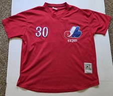 Mitchell & Ness Montreal Expos Tim Raines #30 MLB Baseball Jersey Red Read