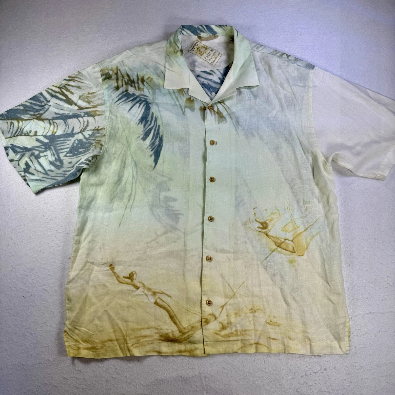 Tommy Bahama Men’s XL Imported Paradise 100% Linen Tropical Shirt