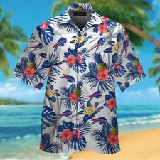 Buffalo Bills Hawaiian Short Sleeve Button Up Tropical Shirt Modern