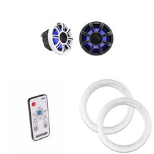 Kicker 51MSC65 LED 6.5" Premium Marine Coaxial with a Pair of 50KLSR65 6.5 Le...