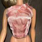 Vintage Barbie Doll Fashion Pak Pink Satin Glitter Top Blouse Outfit