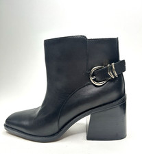 VINCE CAMUTO Sameena Ankle Bootie sz 7.5M Black Leather Buckle Accent