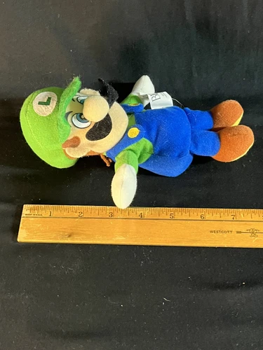 Vintage Nintendo 64 Luigi Beanbag Plush Doll w Tush Tag (BD&A, 1997) - Picture 5 of 5