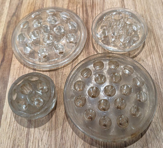 Vintage Glass Flower Frogs Four of Assorted Sizes