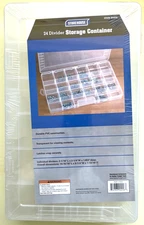CLEAR STORAGE CONTAINER + Adjustable 24 Compartment Dividers PLASTIC Large Box