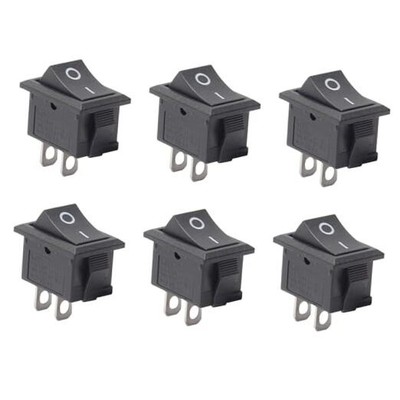 6Pcs On/Off Boat Rocker Switch 2 Pin 2 Positions Snap 12V 250V/15A 125V/20A 