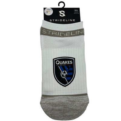 Strideline San Jose Earthquakes MLS Premium Low Socks White Gray Size M/L NEW
