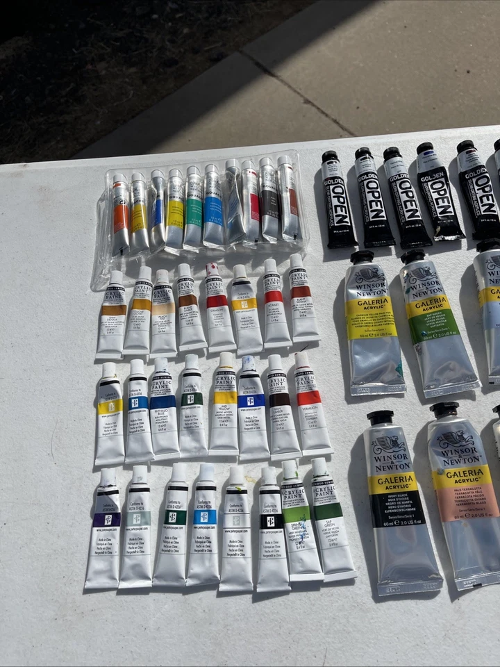 Huge Lot Of Acrylic Paint Winsor Newton Galleria Liquitex Golden - Image 2 of 4