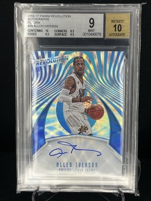 2016-17 Panini Revolution - Autographs Allen Iverson #29 Futura /25 (AU) BGS 10