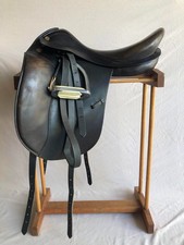 Selle de dressage vintage Prestige La Selleria Italiana 18" marron foncé