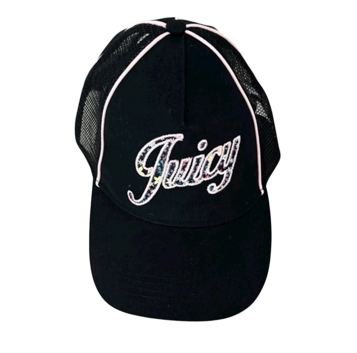 Juicy Couture Y2K Black Velvet Rhinestones Adjustable Trucker Hat OS Bling Juicy Couture Y2K OG Blush/ Pearl/ Rhinestone | Mercari main image 2
