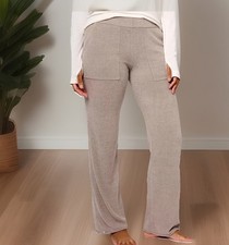 BAREFOOT DREAMS Lounge Pants Womens Small Beige Cozychic Ultra Lite Knit Pull On