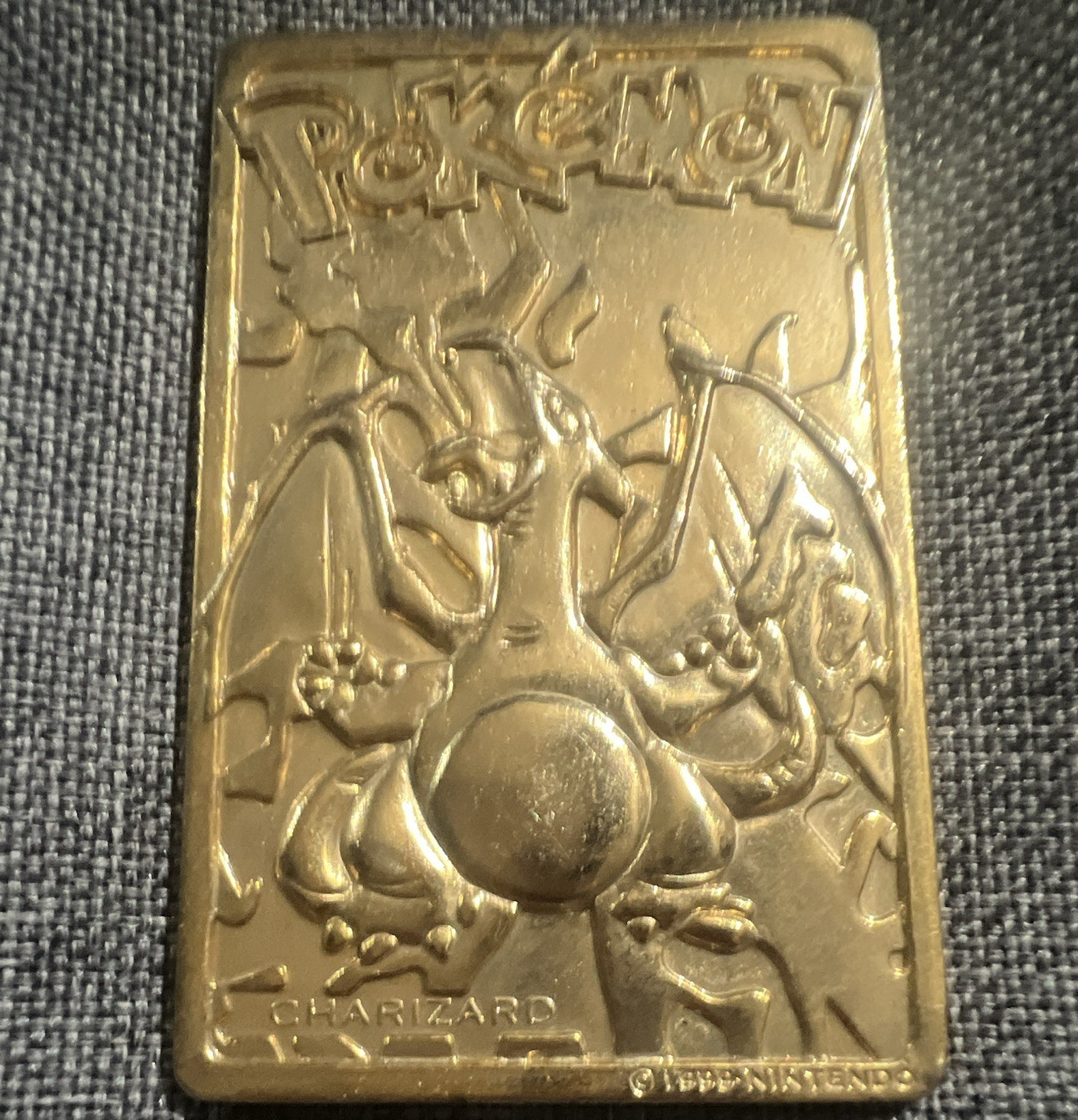 Burger King Charizard Gold Plated Metal Card Limited Edition Oversized 1999 #06