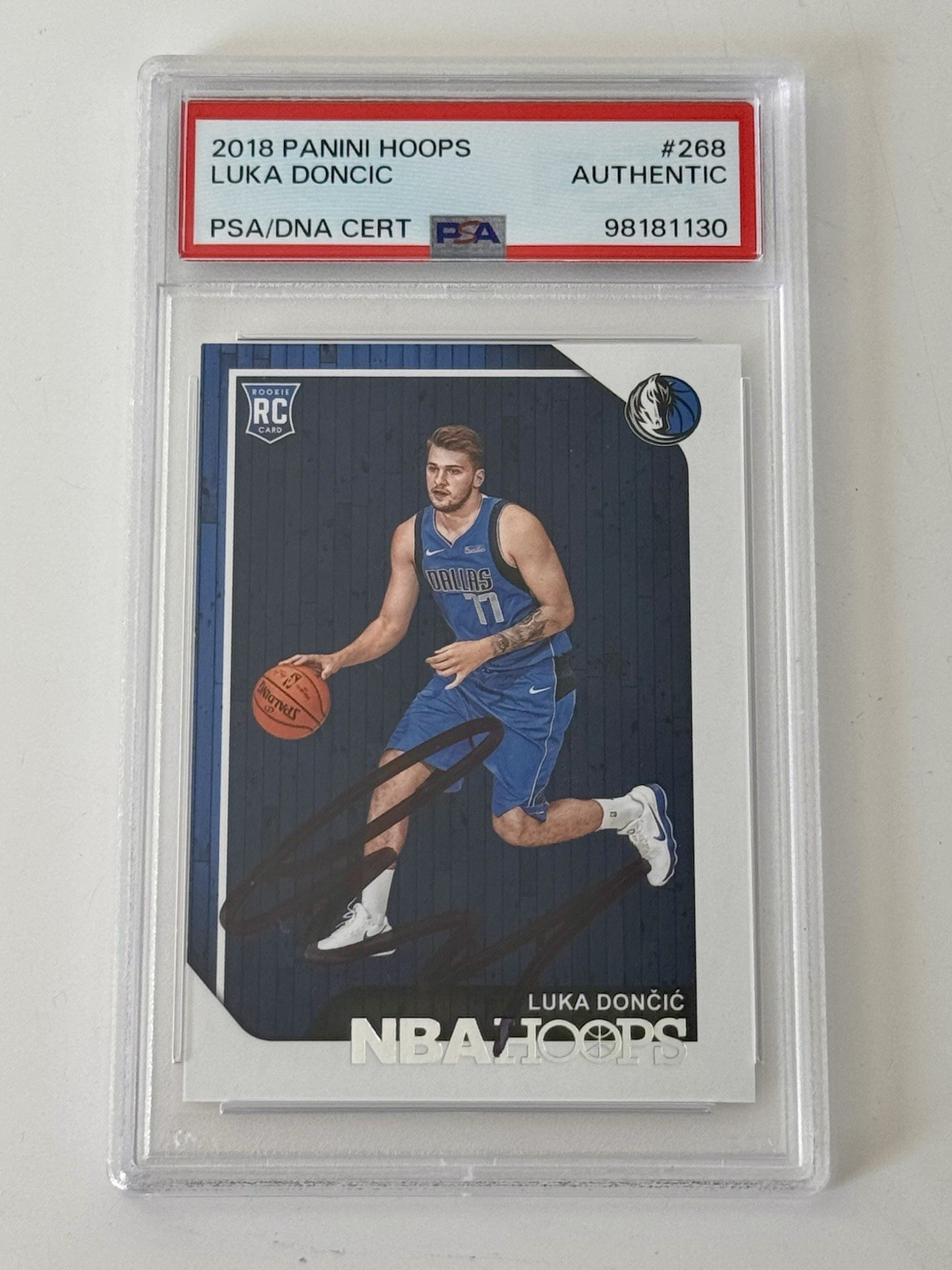 Luka Doncic 2018 Panini Hoops RC Rookie #268 Signed Auto PSA DNA Lakers Mavs