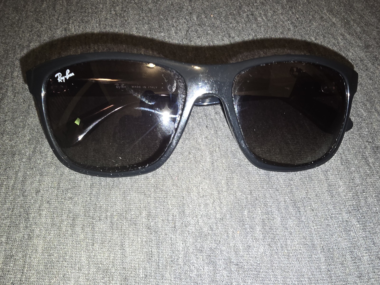 Ray-Ban RB4181 Rectangular Black Plastic Sunglass… - image 1