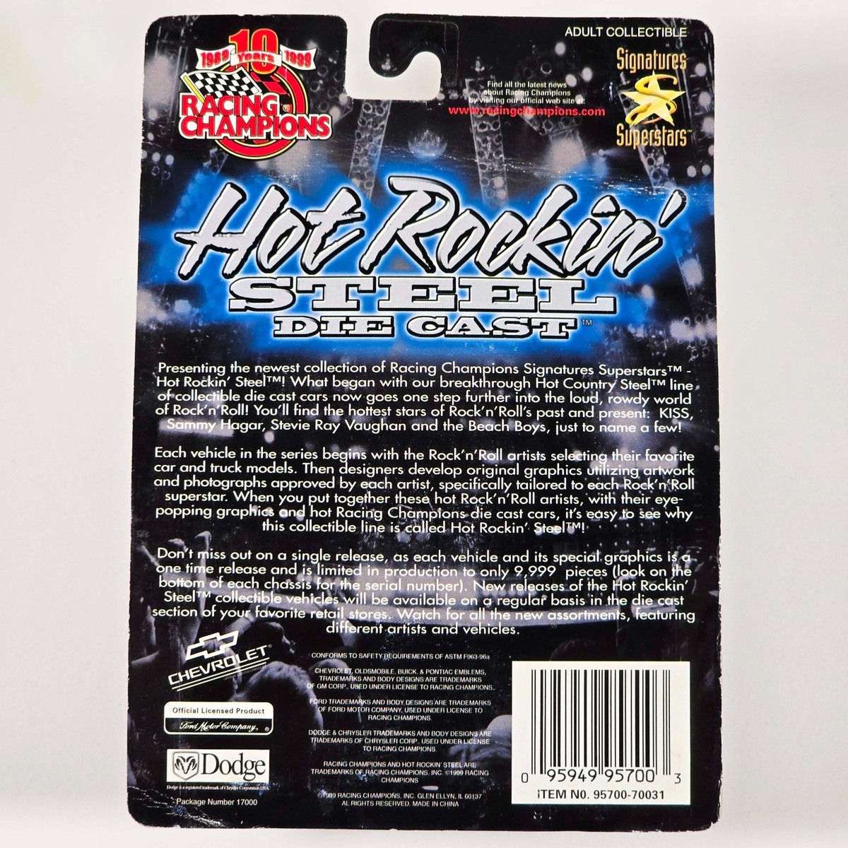 Racing Champions Hot Rockin Steel Ozzy Osbourne Speak of the Devil