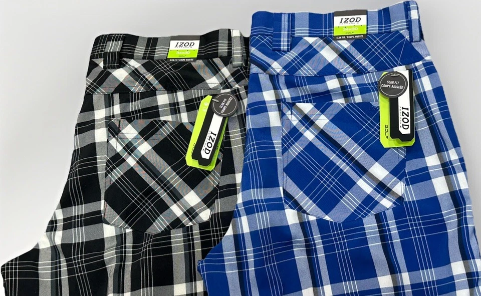 Lot Of 2 NEW IZOD PerformX Golf Pants Men 34x30 Plaid UPF50 Performance NWT $120 - Image 2 of 4