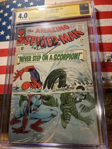 Amazing Spider-Man #29 Cgc 4.0  Signed By Stan Lee ..!!