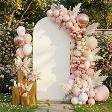 White Arch Backdrop Cover, 6.6x3.3ft Spandex Balloon Arch Cover for Backdrop ...