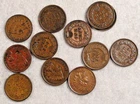 LOT TWELVE INDIAN CENTS 1891 - 1907 EXTRA FINE AND HIGHER 1C Penny Coins