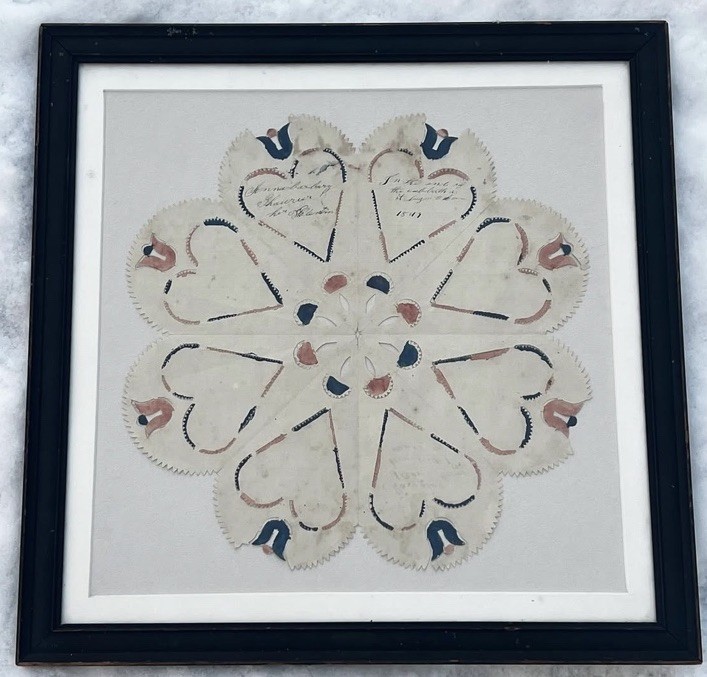 Pennsylvania German Folk Art Valentine Scherenschnitte 1849 / 69 AAFA