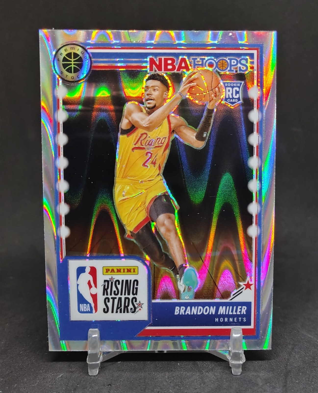 2023 NBA HOOPS PREMIUM STOCK RISING STARS SEISMIC BRANDON MILLER RC HORNETS