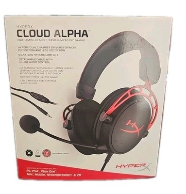 HyperX Cloud Alpha Wired Gaming Headset Compatible with PC Xbox PlayStation Etc