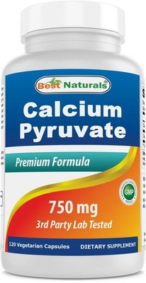 Best Naturals Calcium Pyruvate Supplement 750 mg 120 Capsules exp 11/26