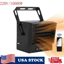 10000W /240V Electric Garage Heater, Fan-Forced Ceiling Mount Heater 12H Timer