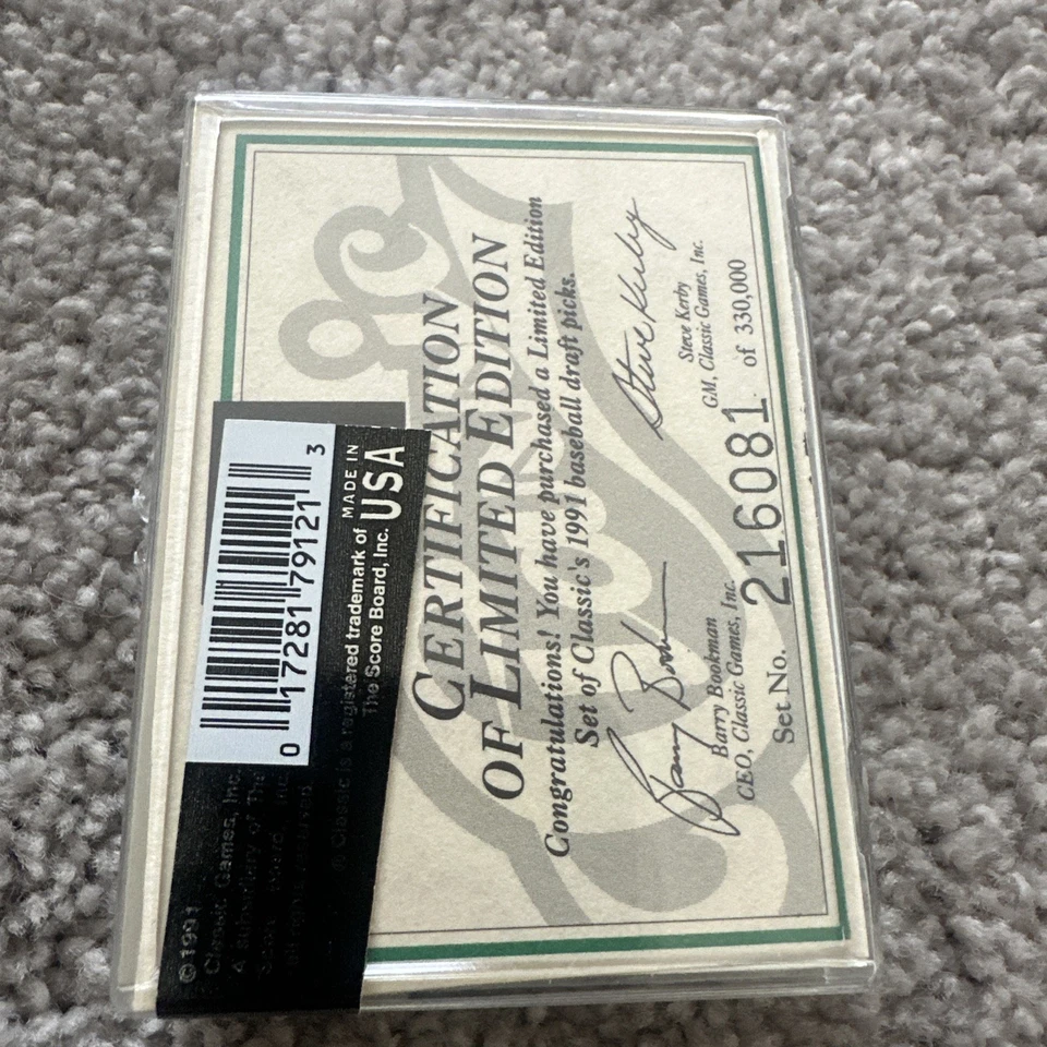 1991 CLASSIC DRAFT PICKS SET FACTORY SEALED W/ MANNY RAMIREZ RC Red Sox NEW - Image 3 of 3